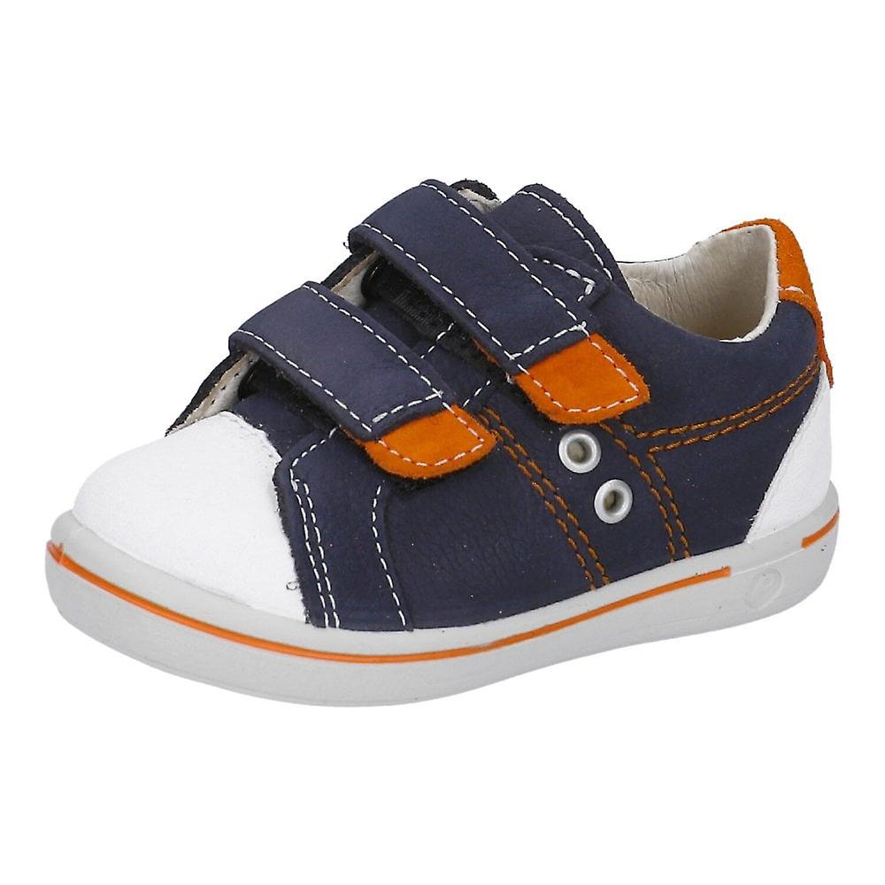 Kids Ricosta Nippy Double Velcro Trainer Style Shoe In Navy Blue