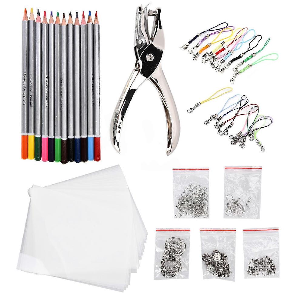Kit di fogli termoretraibili Set di materiali fai-da-te per portachiavi Decorazioni di gioielli Giocattoli che fanno per i bambini