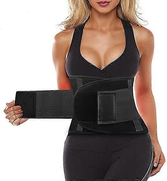 Kongqtee Cintura trainer in vita Tutore posteriore Cincher Trimmer Sport Slimming Body Shaper Band con doppia pancia regolabile per l'allenamento fitness unisex
