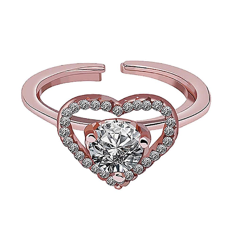Ladies Fashion Two-in-one Combination Love Heart-shaped Ring Opening Adjusted Ring