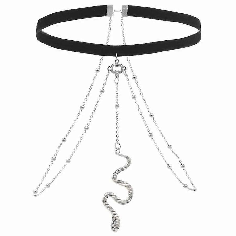 Ladies Leg Chain Snake And Multilayer Pearl Thigh Chain Boho