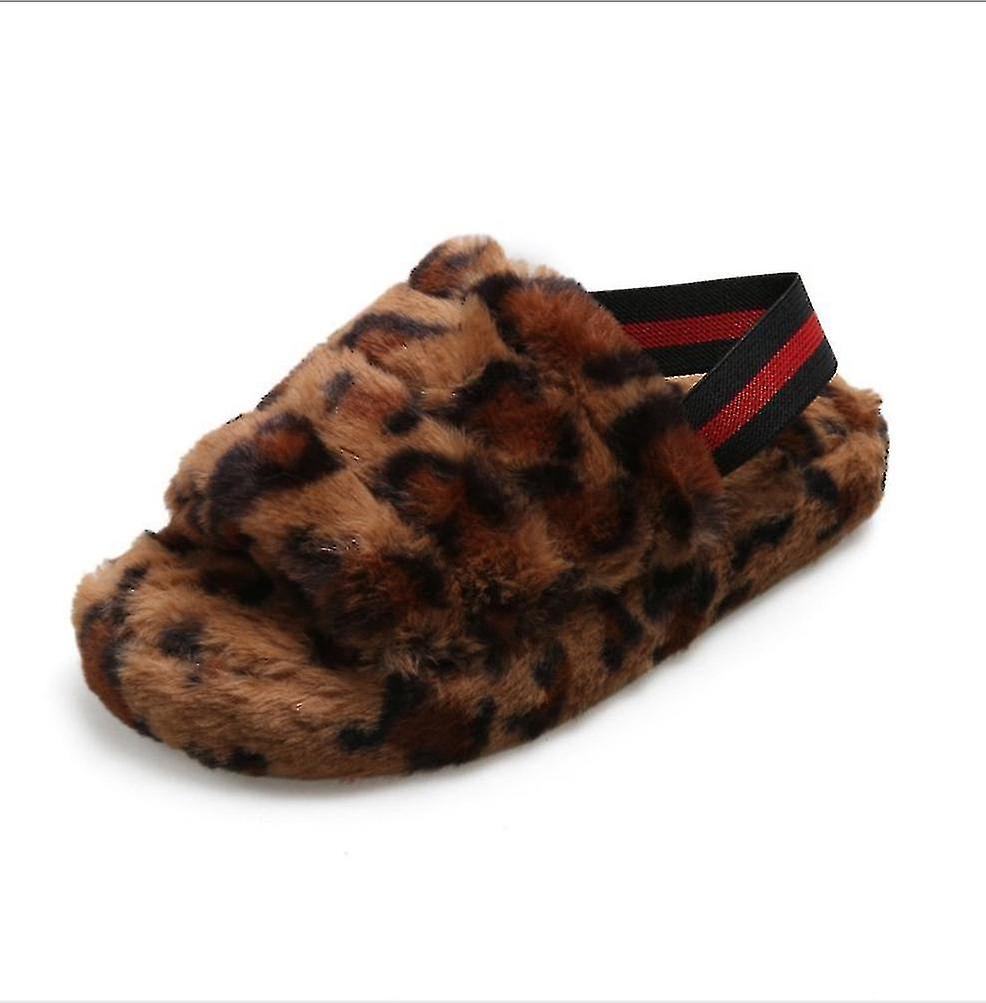 Ladies Womens Faux Fur Fluffy Sliders Slip On Flat Warm Slippers Sandals New