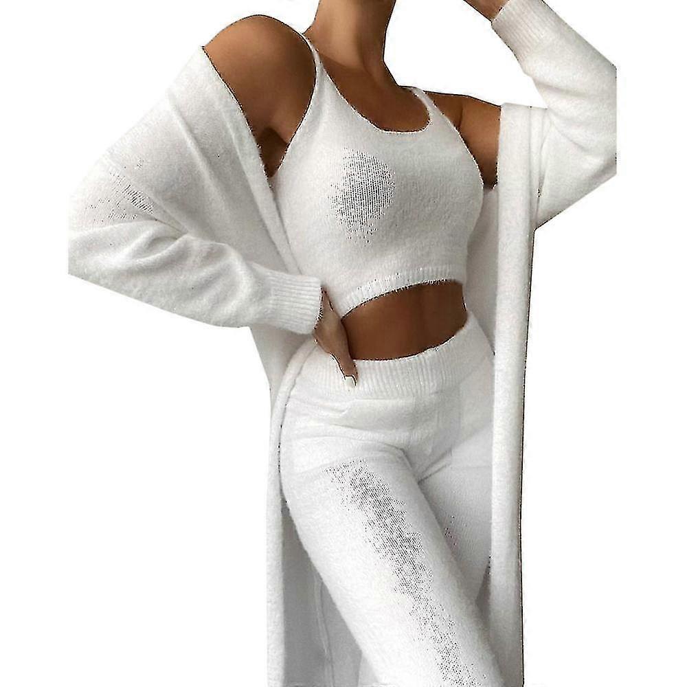 Lady Teddy Loungewear 3pcs Set Tracksuit Fleece Vest Pant