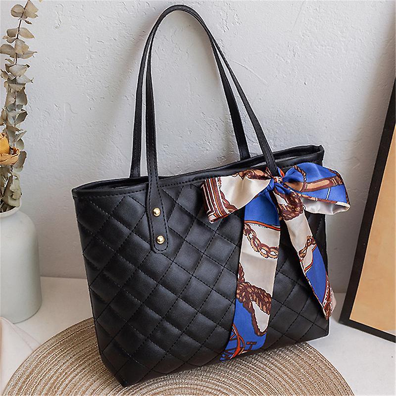 Large Capacity Women Shoulder Bag Fashion Rhombic Embroidery Handbags Casual Tote Bags