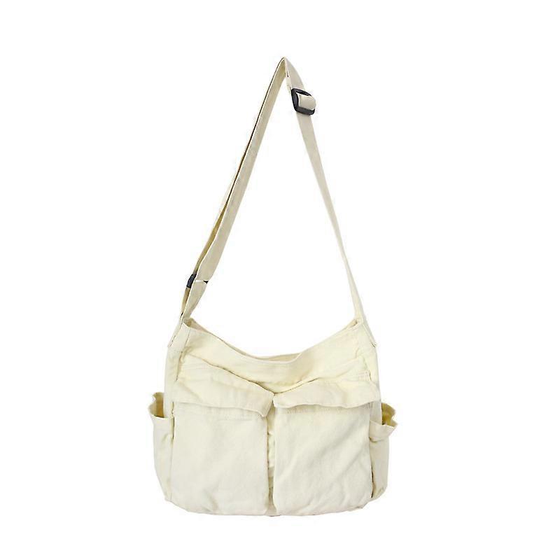 Large Inclined Shoulder Bag Denim Canvas