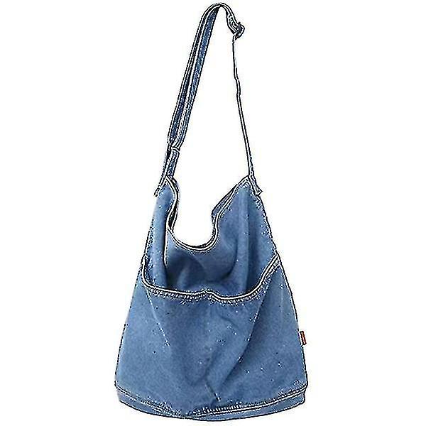Large Tote Bag Denim Single Shoulder Bag Casual Cross-body Bag For Women Girl