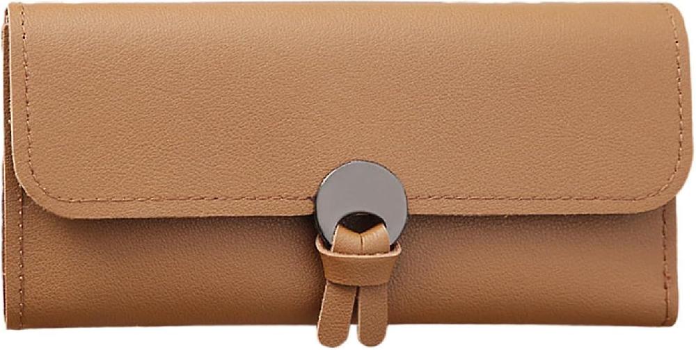 Light Brown Women's Clutch Wallet Large Capacity Thin Card Case Credit Card Holder