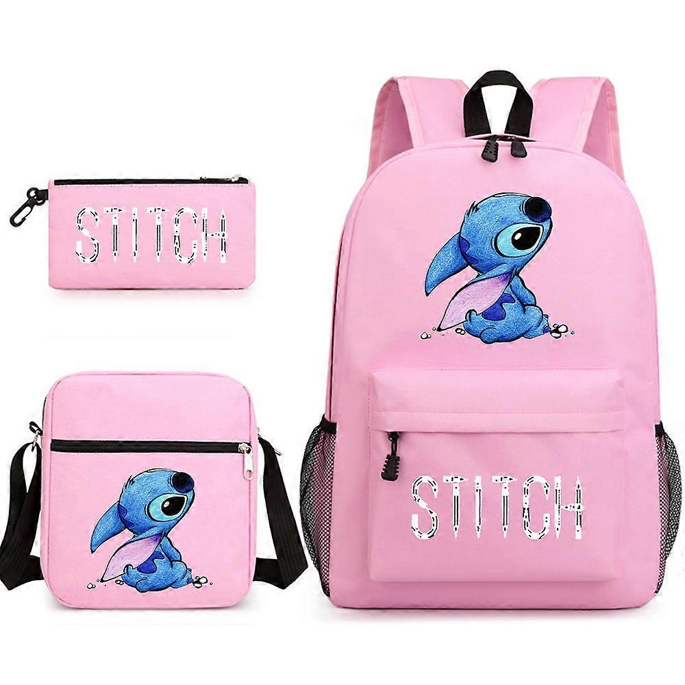 Lilo Stitch Zaino stampato Casual Student School Bag Set di tre pezzi