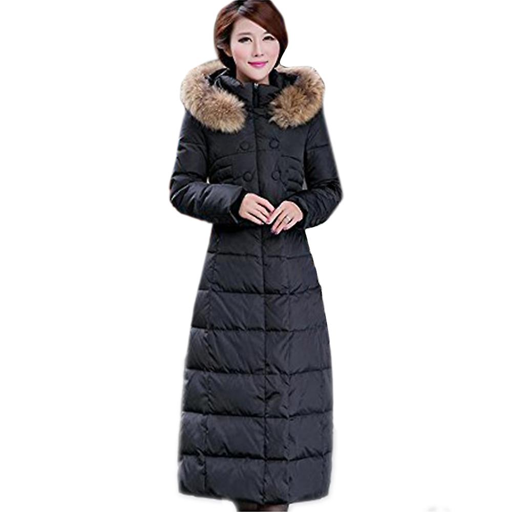 Long Down Coat Plus Size Big Fur Collar Slim Thick