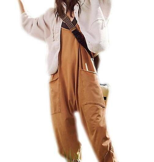 Loose Zipper Patch Pocket Camisole Jumpsuit