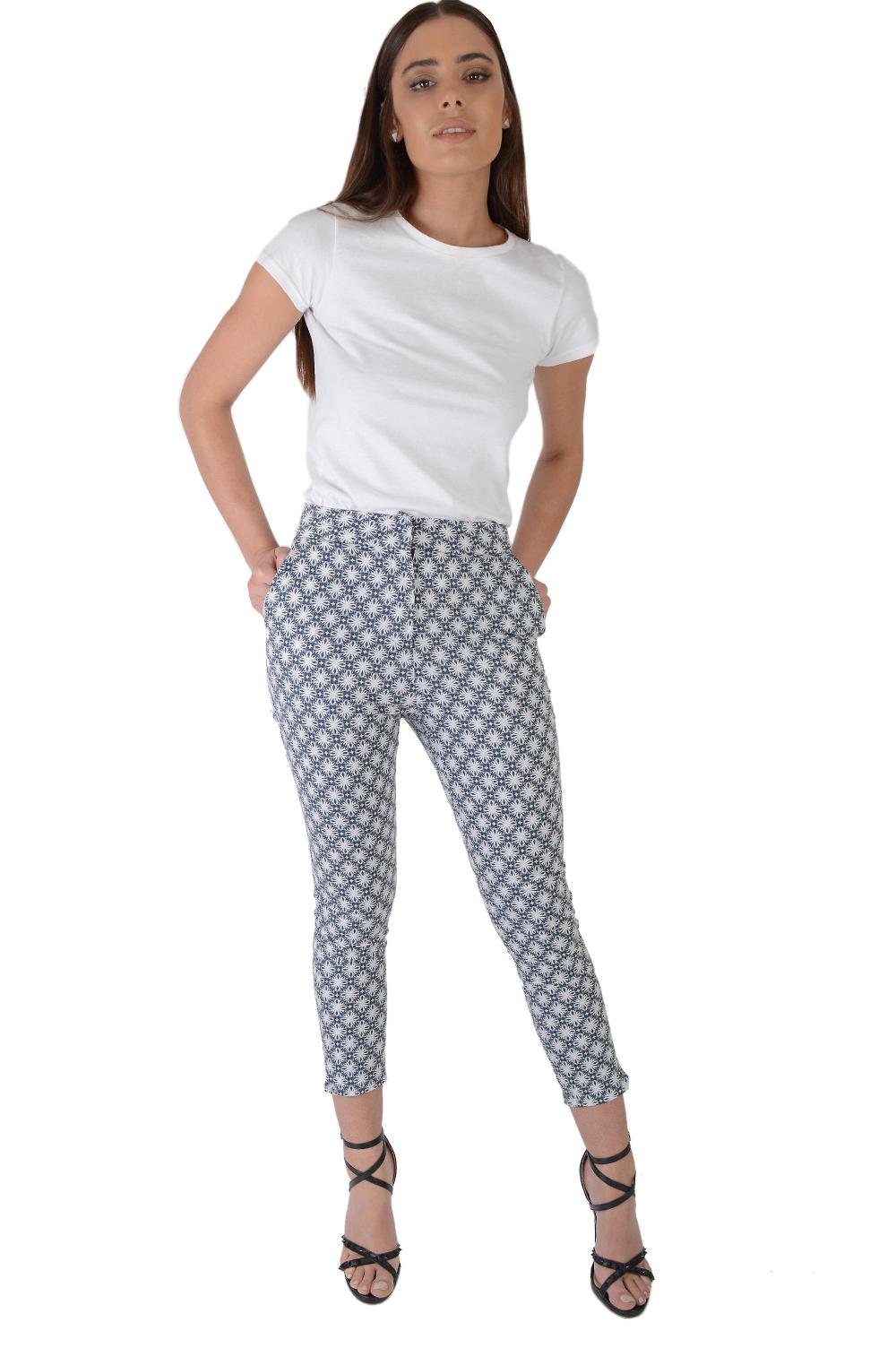 Lovemystyle Pastello Blu Stampato Pantaloni A Vita Alta