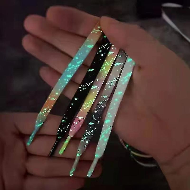 Luminous Shoe Laces Glowing Fluorescent Shoelaces Compatible Sneakers Flat Laces Shoes Boot Shoelace 120/140/160cm Shoestrings1pair