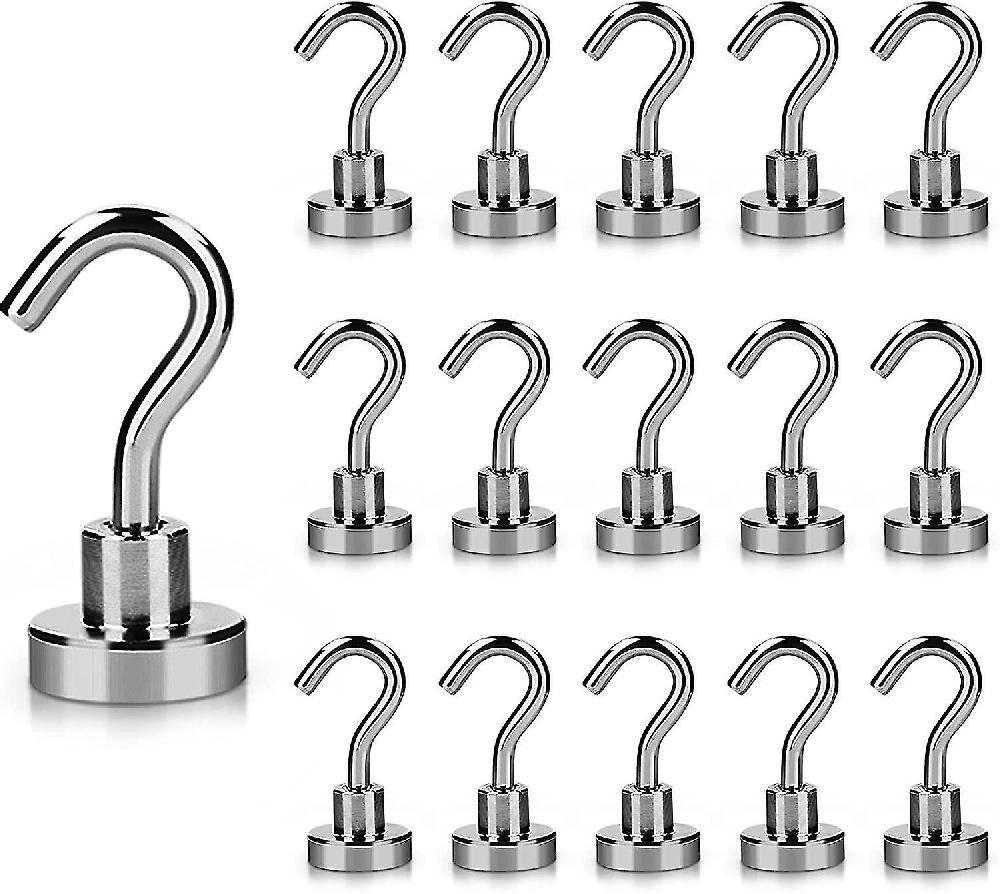 Magnetic Hooks 16pcs 18lbs Magnet Hooks Neodymium Magnets With Hooks For Kitchen Garage Gift
