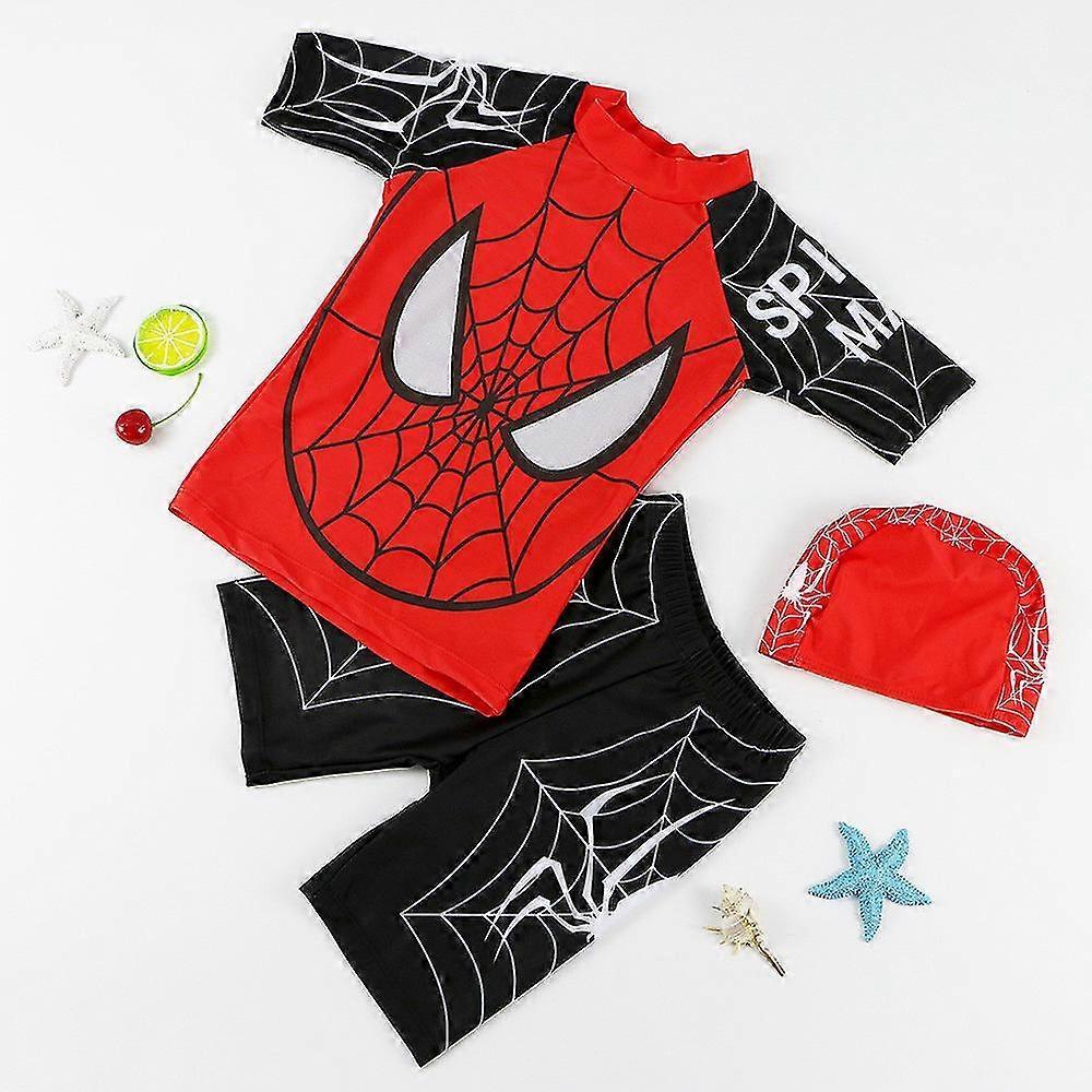 Marvel Spider-Man Bambini Ragazzi 3 Pezzi Costume Da Bagno Costumi Da Bagno Estate Spiaggia Costume Da Bagno Top Pantaloncini Cappello Set
