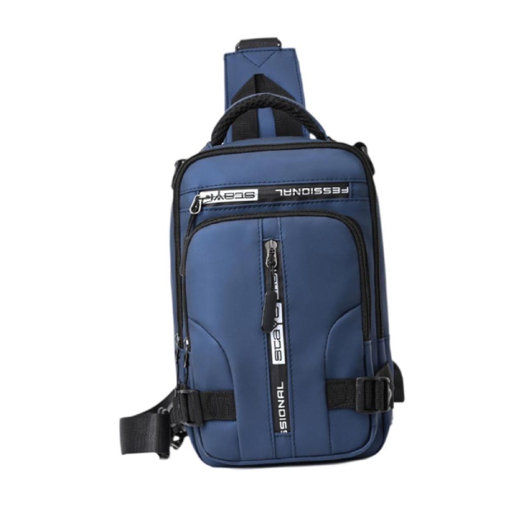 Men Crossbody Bag Travel Adjustable Strap Pouch Waterproof Chest Bag Blue