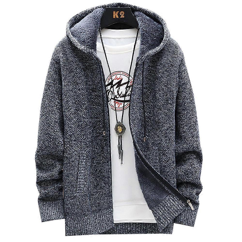 Men Jackets Hooded Zip Up Winter Warm Coat Tops