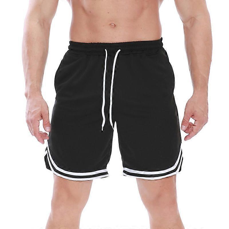 Men's Athletic Gym Mesh Shorts with Pockets Lightweight Quick Dry Breathable-black