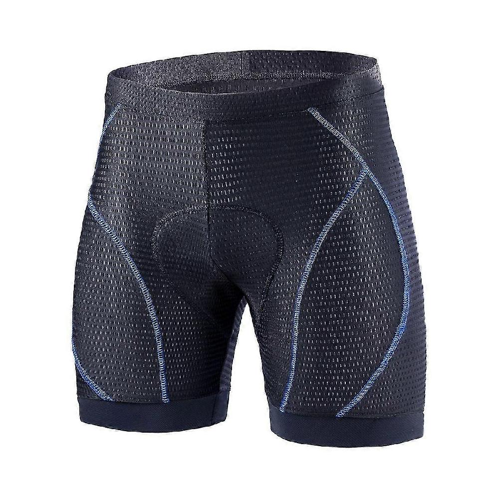 Men's Cycling Shorts 4d Padded Bike Bicycle Liner Shorts With Anti- Leg Grips For Cycling Club Blue
