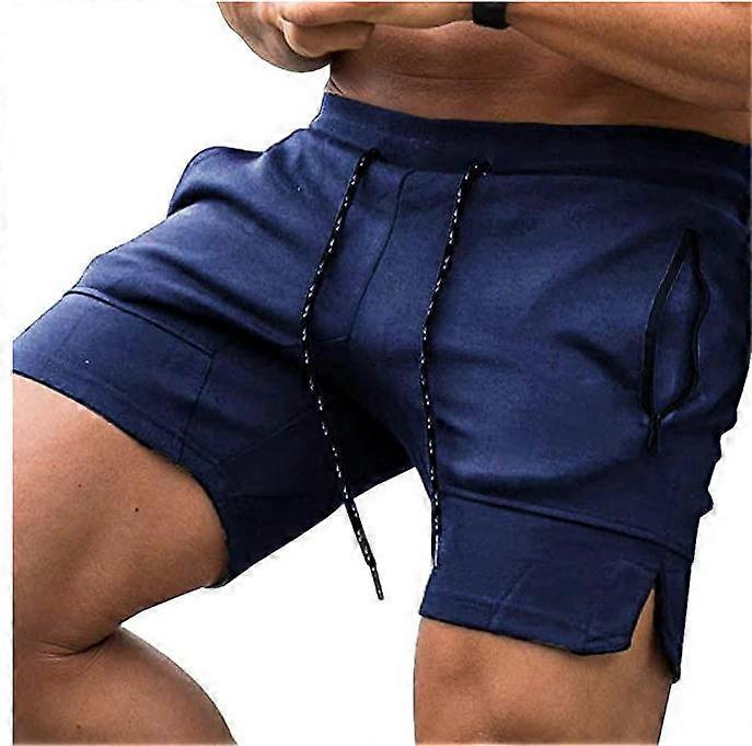 Men's Gym Workout Shorts Lightweight Training Running Sports Jogger with Pockets-blue