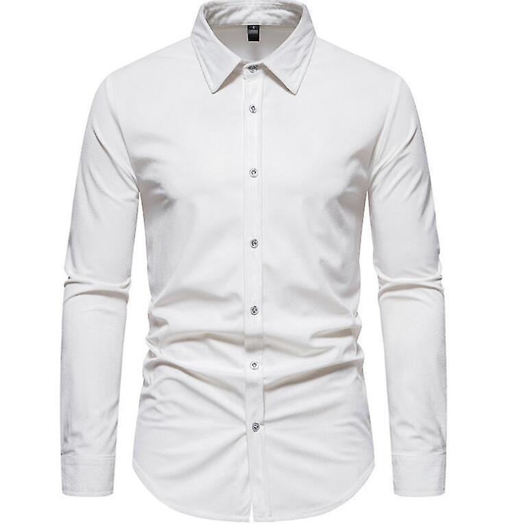 Men's Lapel Corduroy Casual Long Sleeve Shirt