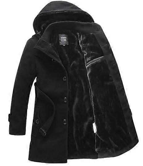 Men's Long Woolen Coats Men's Men's Coats Black Coats Men's Autumn And Winter Woolen Thickened Coats
