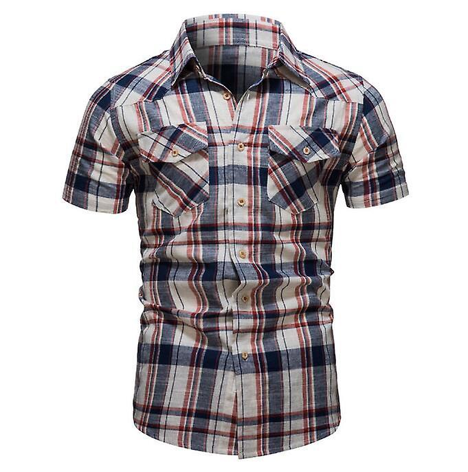 Men's Short Sleeve Classic Plaid Shirt