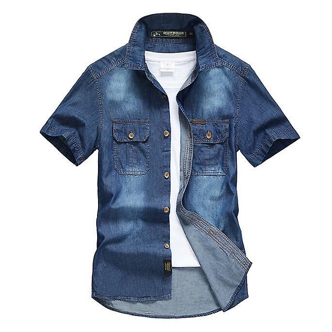 Men's Short Sleeve Denim Work Shirt