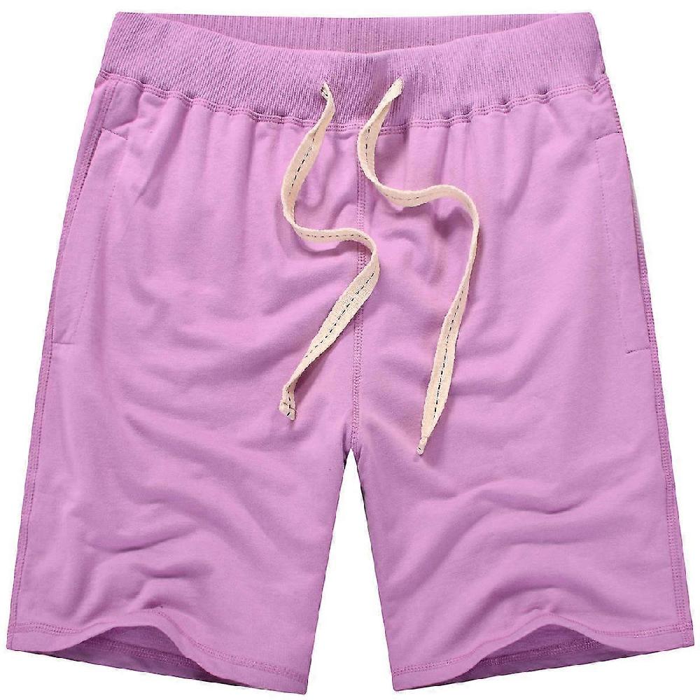 Men's Shorts Casual Workout Drawstring Shorts with Elastic Waist and Pockets-violet