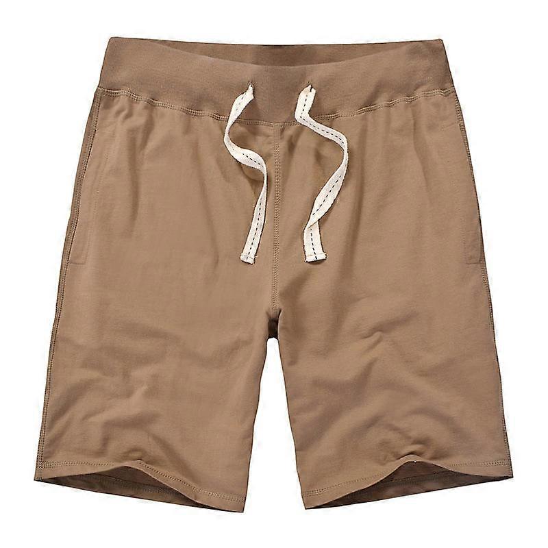 Men's Shorts Casual Workout Drawstring Shorts With Elastic Waist And Pockets-brown