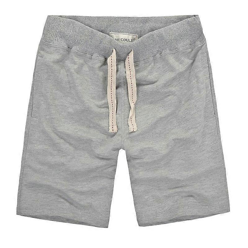 Men's Shorts Casual Workout Drawstring Shorts With Elastic Waist And Pockets-Flower Grey