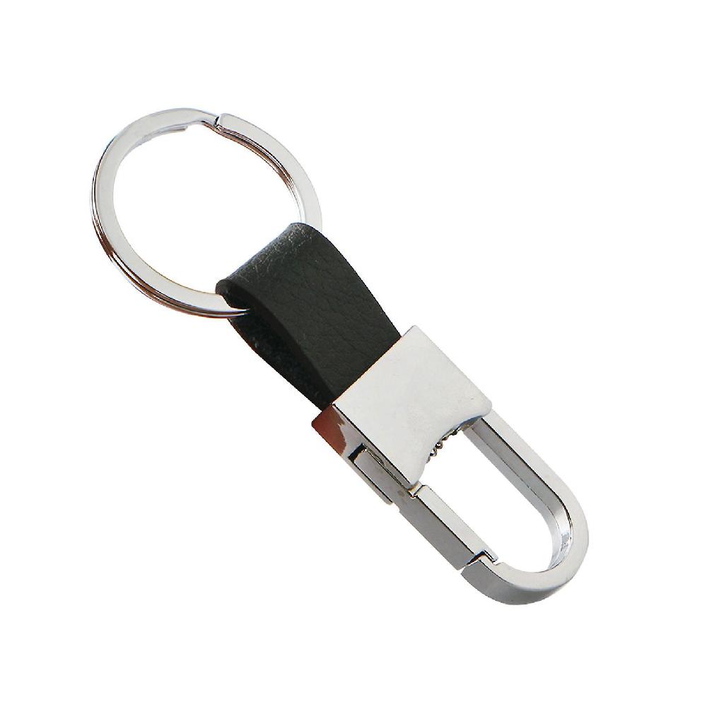 Men Women Metal Leather Car Keychain Creative Simple Everyday Key Ring Holder