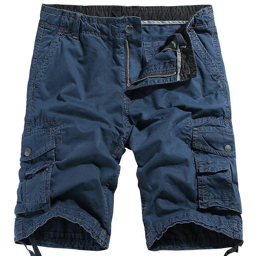 Mens Cargo Shorts Cotton Relaxed Fit Short with Multi Pockets-Borland