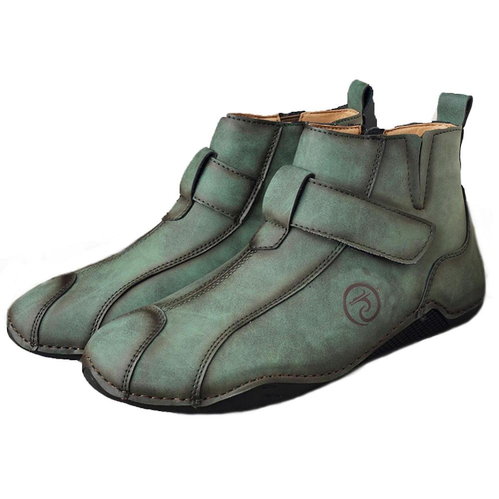 Mens Ltalian Handmade High Boots Casual Side Zipper Sneakers Non-Slip Comfortable Leather High Top W