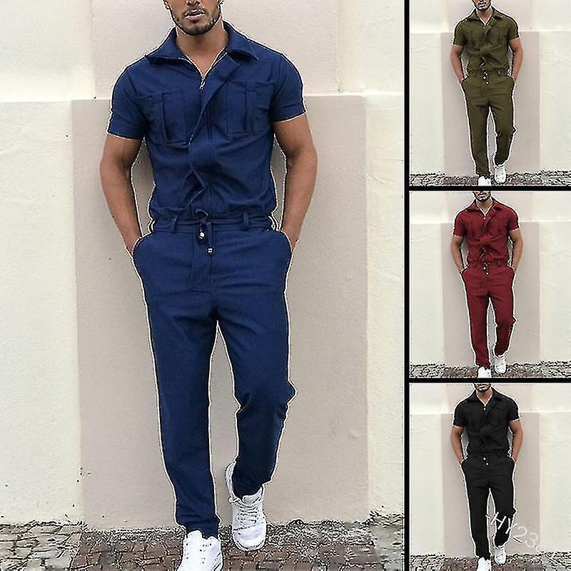Mens Short-sleeved Jumpsuit