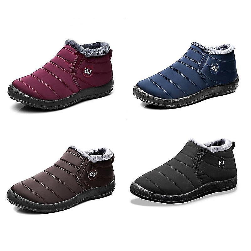 Mens Womens Wal Warm Ankle Booties Shoes Hi 45 Purple Red