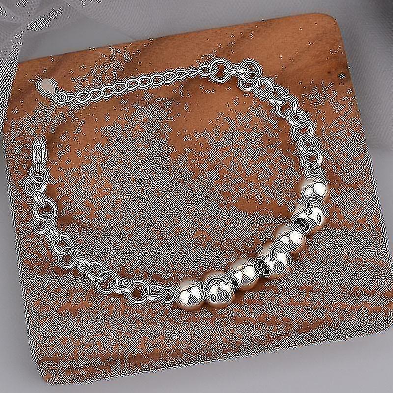 MEWANRY 925 Bracciali Francobollo INS Moda Hip Hop Vintage Coppie Semplici perline rotonde Smiley Face Party Jewelry Whole