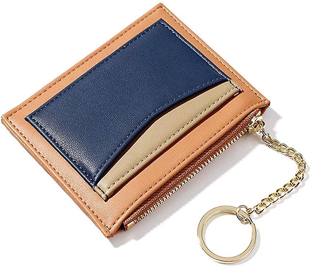 Mini Pu Stitching Wallet Key Multi-card Zipper Card Bag Multi-function Coin Purse