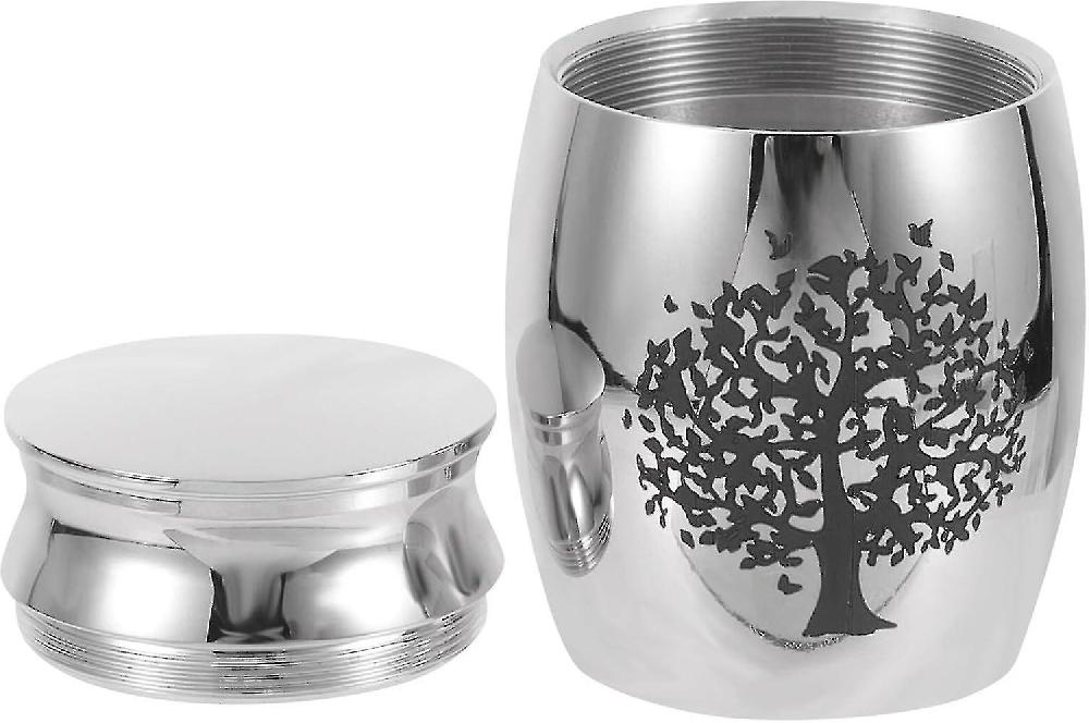 Mini Urna per Ceneri Umane con Albero della Vita Commemorativo Cremazione Funerale Decorativo Extra Piccolo Portaceneri Regalo Ricordo In Acciaio Inox Me