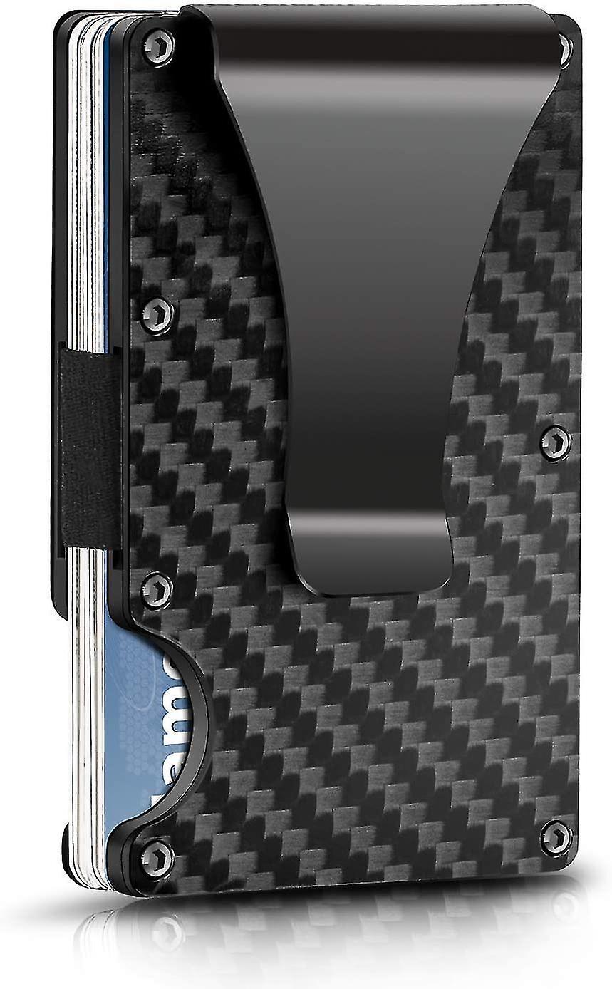 Minimalist Card Holderwallet Portafoglio in fibra di carbonio Rfid Blocco Slimmetal Wallet