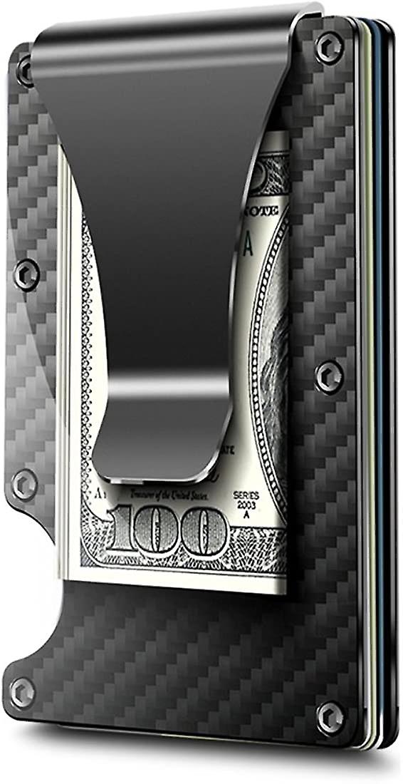 Money Clip portafoglio minimalista Supporto per carta di credito Sottile portafoglio Custodia a portafoglio in alluminio Rfid Blocco tasca anteriore Porta biglietti da visita Cash Clip -