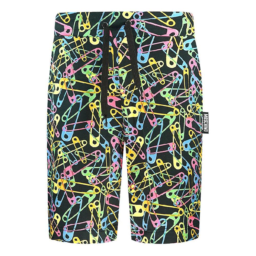 Moschino Multicolor Pin Design Pantaloncini Neri