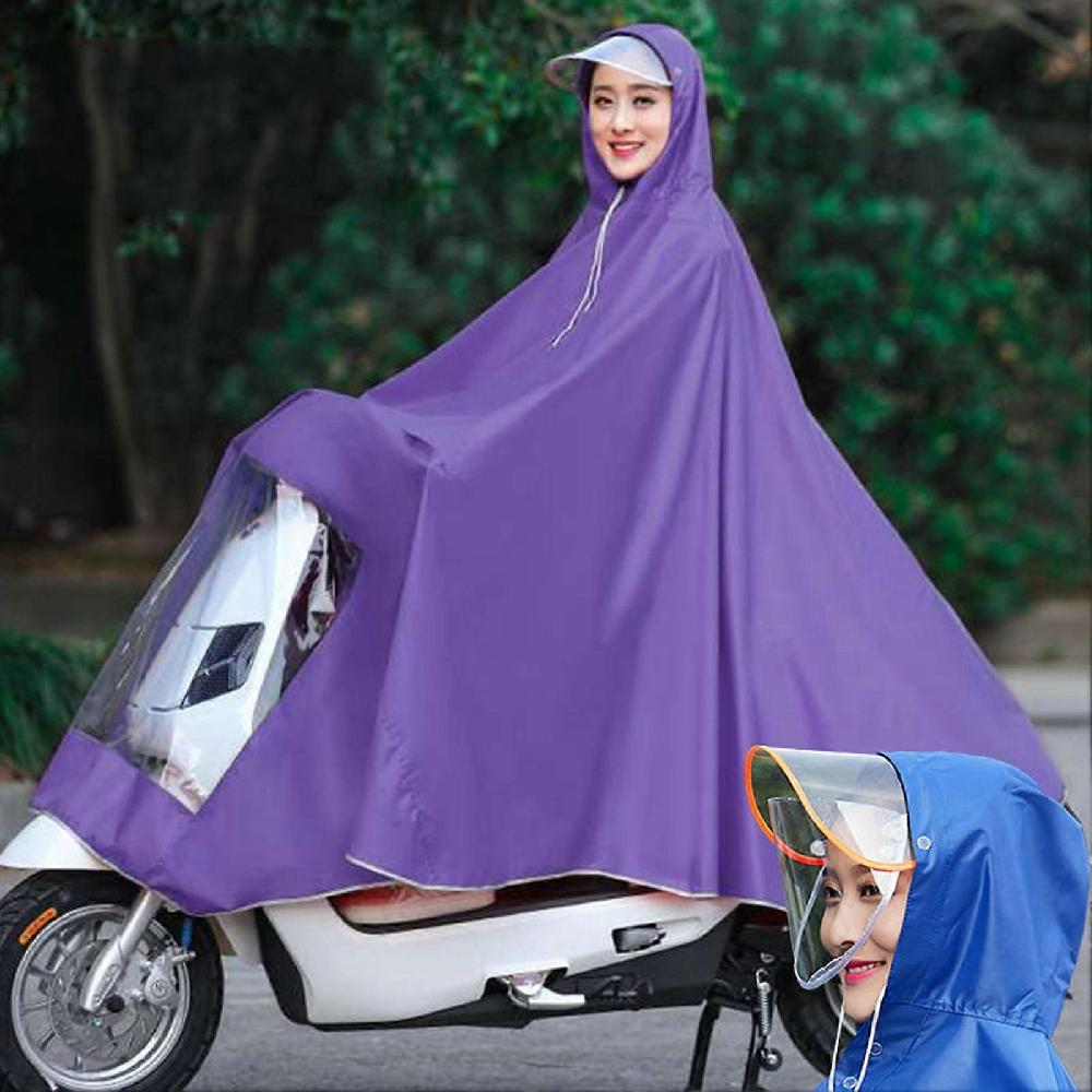 Motorcycle Raincoat Cycling Rain Poncho Waterproof Scooter Rain Capes for Men WomenOxford Without Retroreflector Purple 3XL Thicken