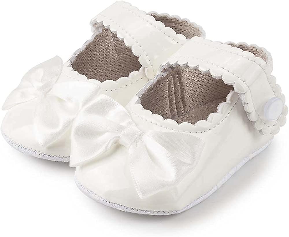 Neonata Mary Jane Scarpe Soft Sole Ballet Pantofole Fiocco Principessa Neonato Vestito Matrimonio Scarpe Piatte