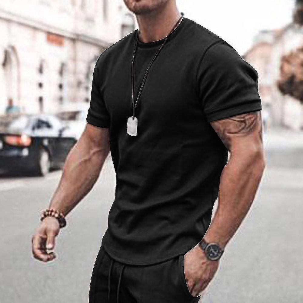 New Men's Summer Short Sleeved Shorts Set Sports Leisure Set Men's Wear