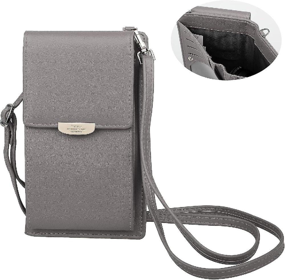 New Mini Women's Messenger Phone Bag Women Coin Purse Mobile Wallet with Card Slot Grey