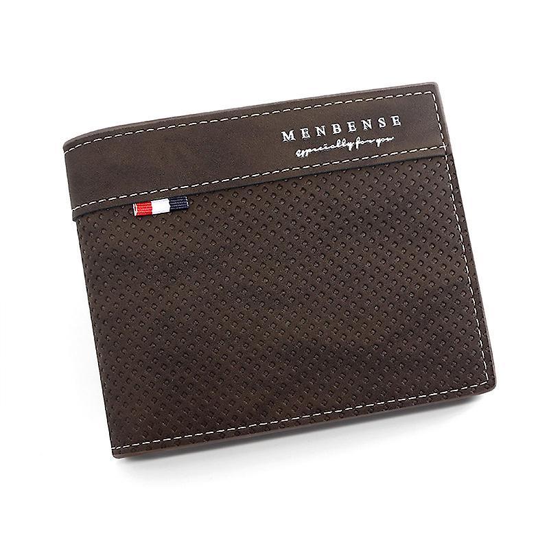New Short Men Wallets High Quality Brand Card Holder Name Print Slim Male Purses PU Leather Coin Pocket Simple Men's Wallet
