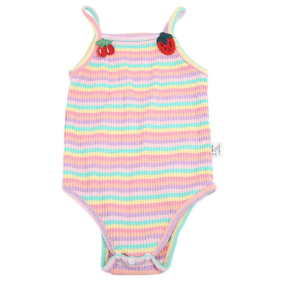 Newborn Baby Bodysuit Summer Sleeveless Striped Jumpsuit Infant Clothes for Baby GirlPink