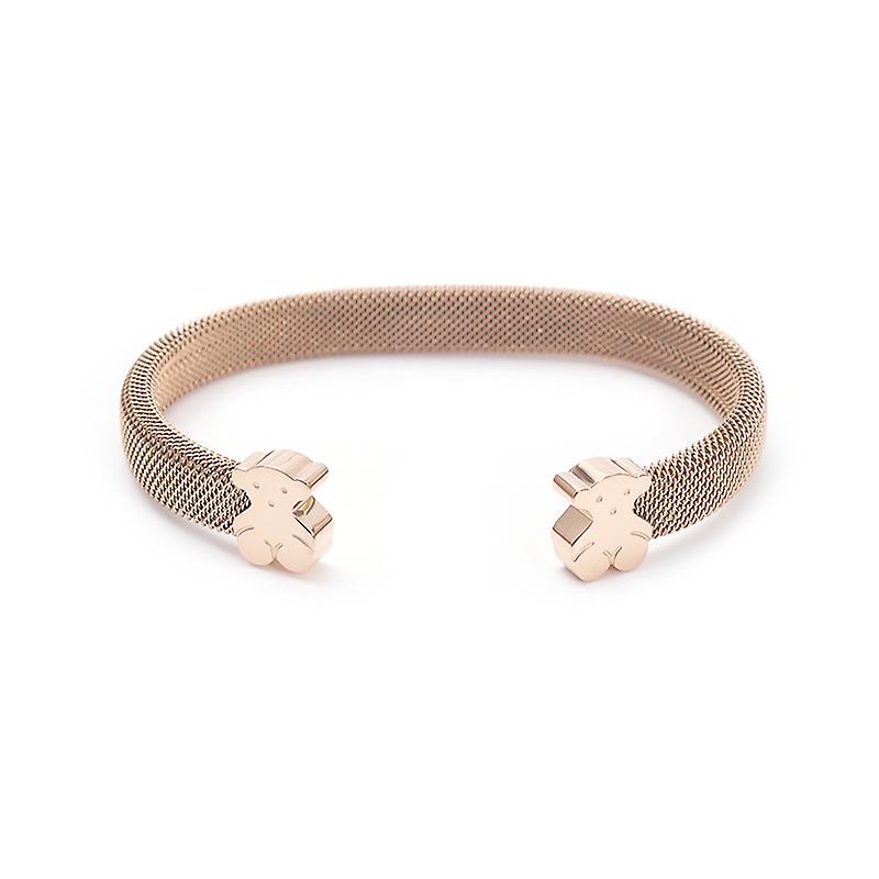 Nuovo bracciale orso in acciaio al titanio Bracciale in acciaio inossidabile personalità semplice bracciale versatile Bracciale in oro aperto da donna alla moda