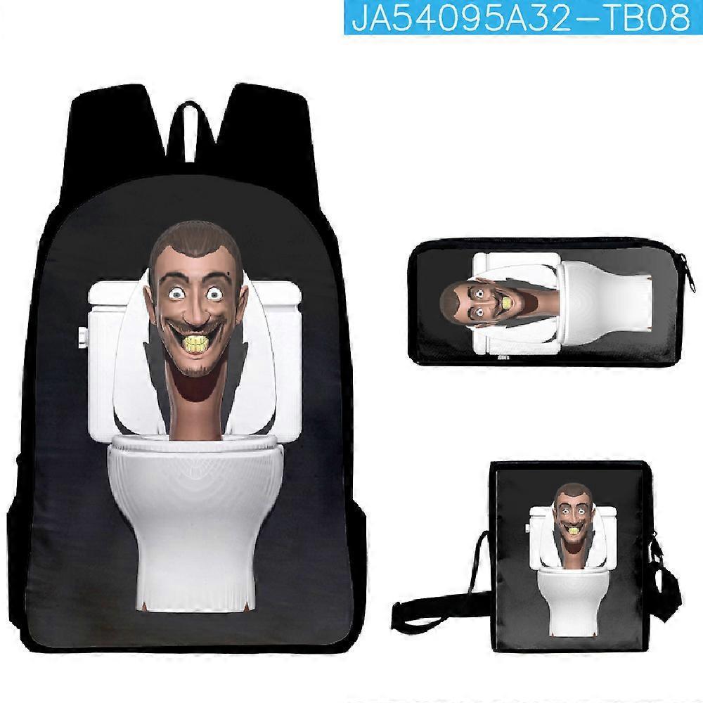 Nuovo Toilet Man Skibidi Toilet Spoof Schoolbag Studente Delle Scuole Elementari E Medie Zaino Zaino Set Da 3 Pezzi -HGDMV