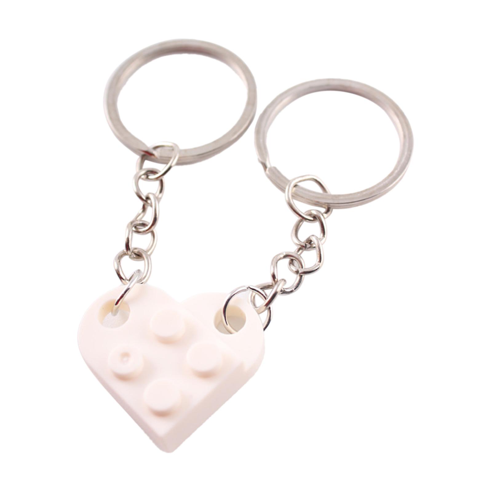 Nuovo Upgrded Corrispondente Cuore Giallo Coppia Regalo Verde Scuro Bianco Colorato Blu Rosa Rosso Grigio Viola Per Fidanzato Fidanzata Portachiavi